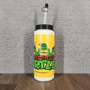 Vintage 1988 Teenage Mutant Ninja Turtles TMNT Water Sport Bottle With Straw USA